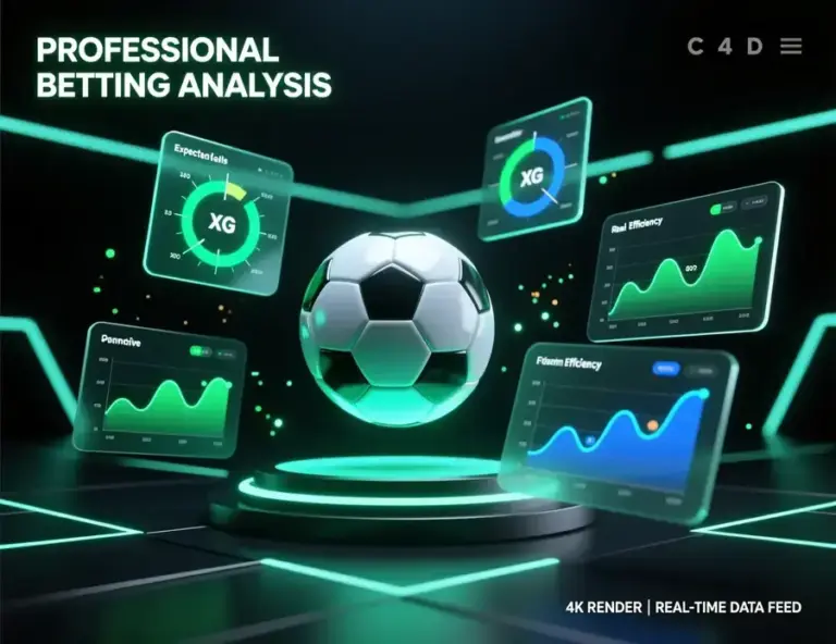 Panel de análisis estadístico avanzado para apuestas de fútbol con métricas xG y visualización de datos