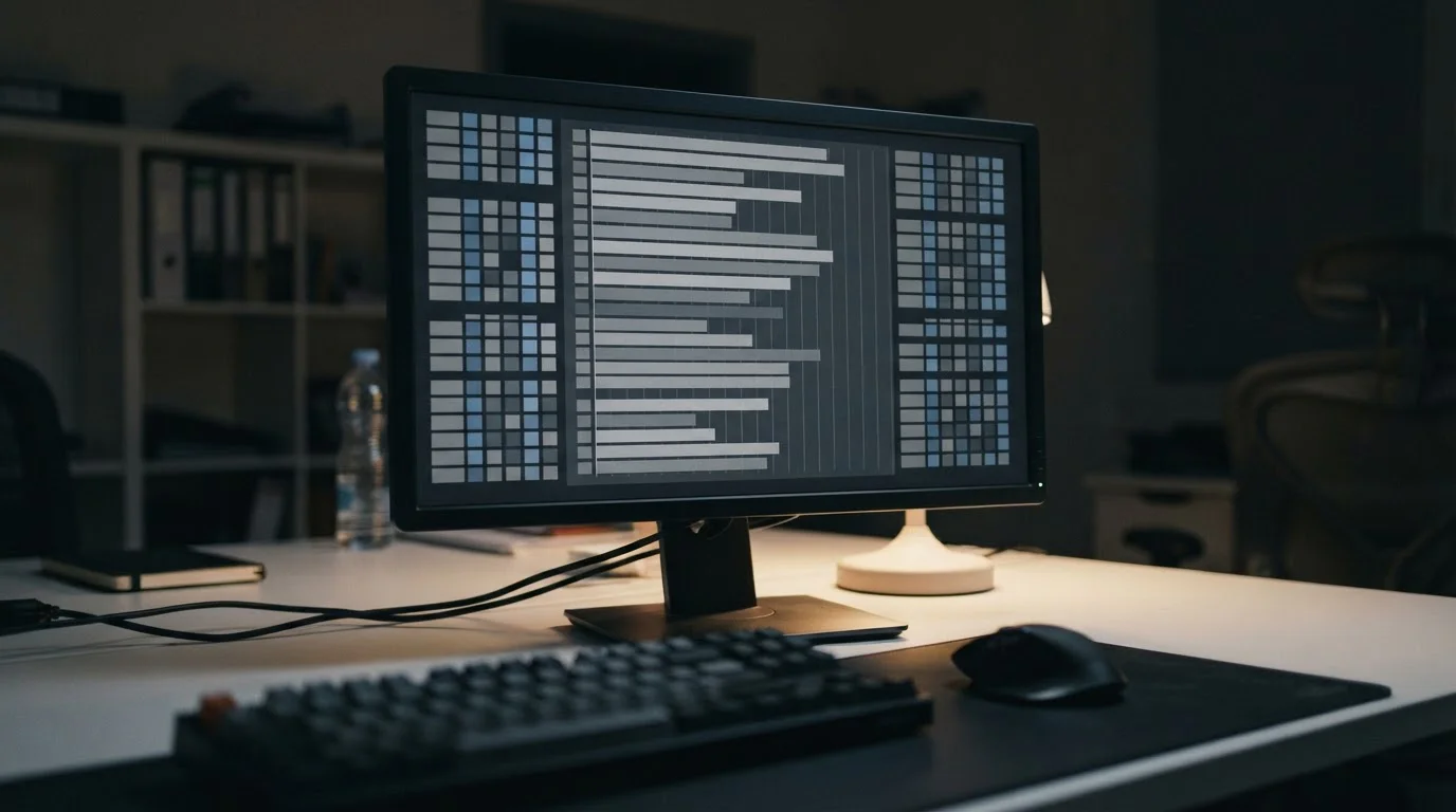 Pantalla de ordenador con interfaz neutral mostrando datos comparativos de operadores con licencia espa&ntilde;ola