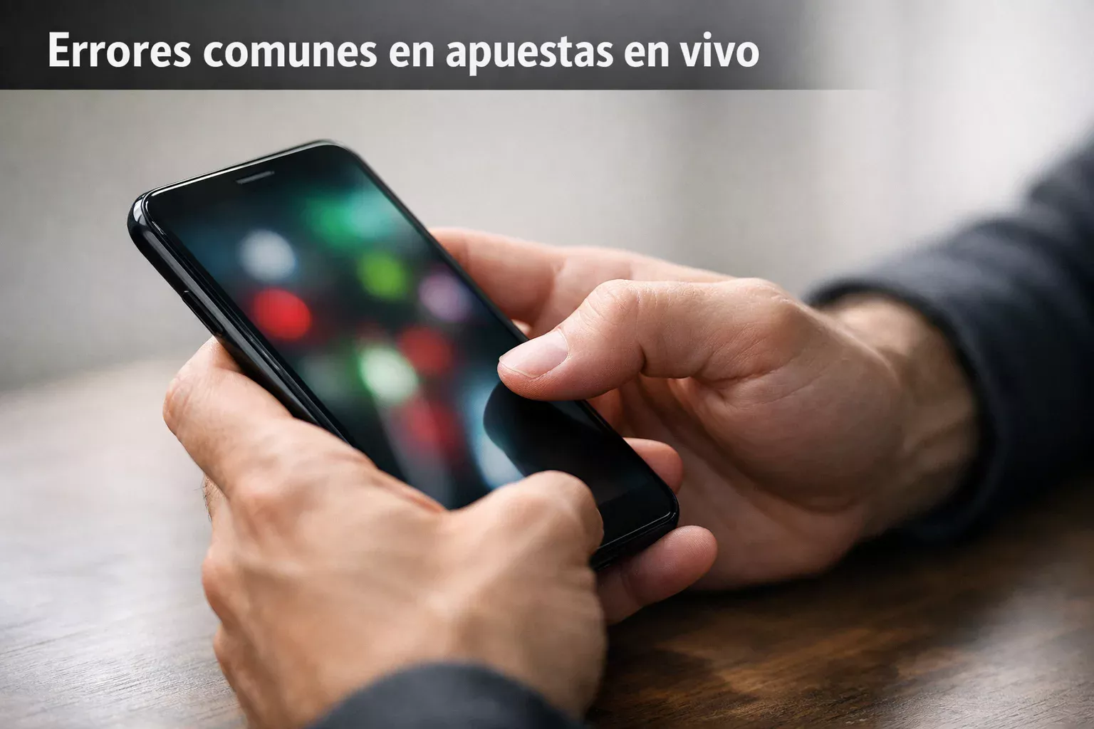 Manos sosteniendo un smartphone con expresi&oacute;n de concentraci&oacute;n